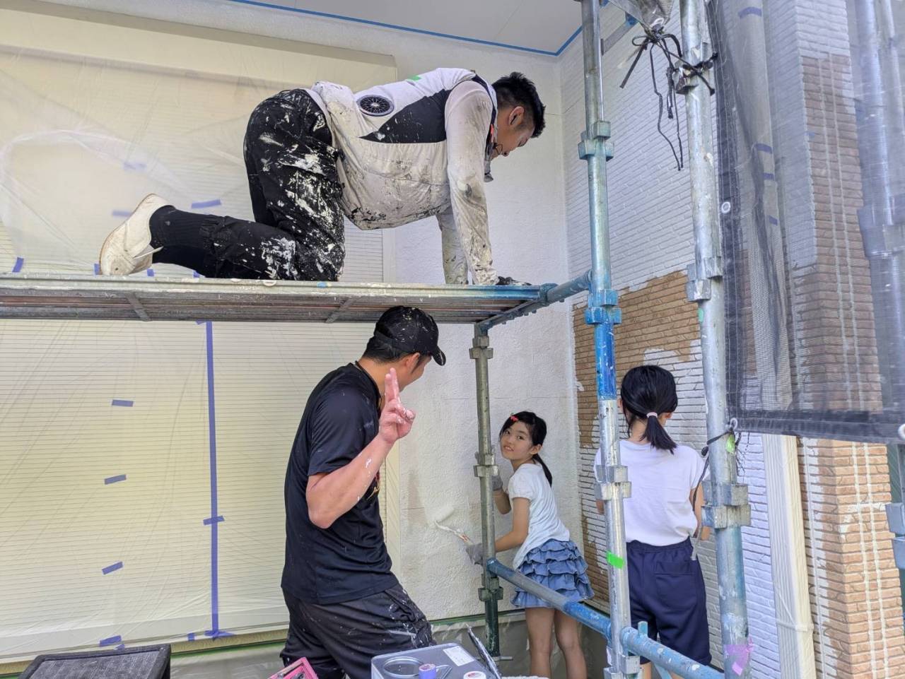 【お子さまと一緒に外壁＆飾り塗装体験！】屋根の補修もバッチリ対応（千葉県市川市福栄）